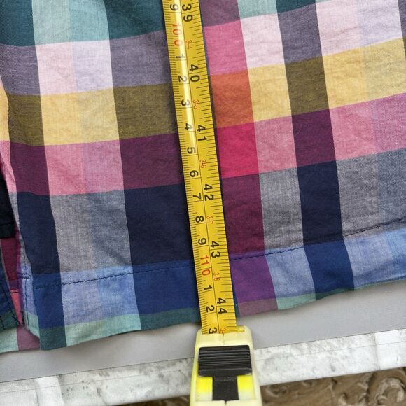 J. CREW Women 2 Mixed Madras Plaid Button-Up Picnic Midi Dress V-Neck Pockets - Picture 9 of 15